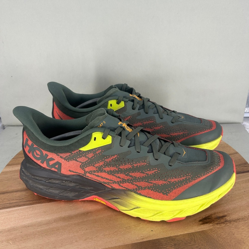 Hoka Speedgoat 5 Mens Trail Running Shoes Thyme Fiesta 1123157 TFST Size 14 D